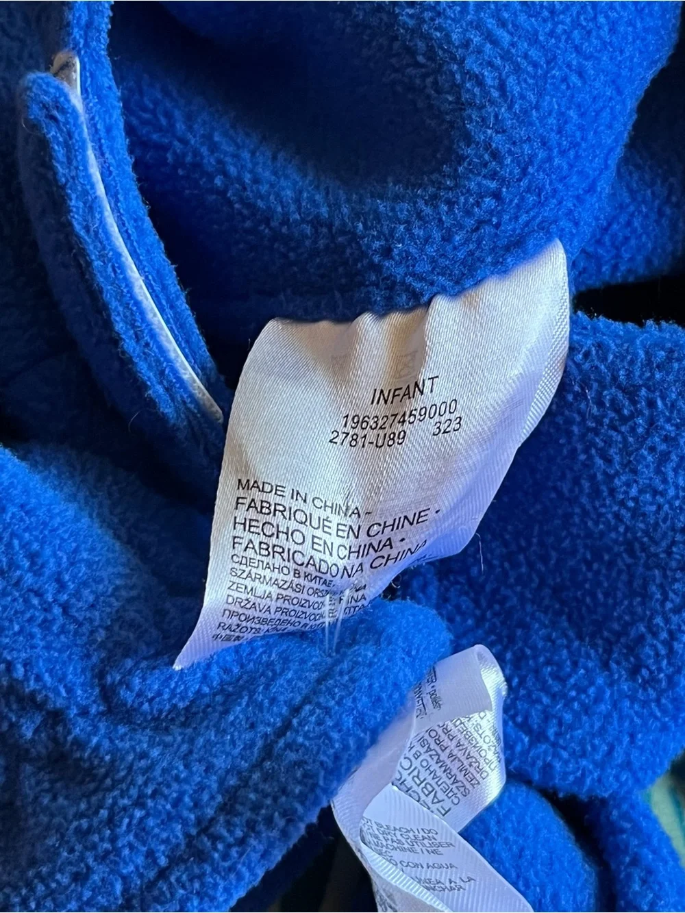 Nike Kids Royal Blue Fleece Beanie and Mittens Set Infant Size
